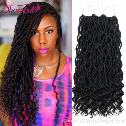 Faux Locs Curly Wavy woman Braiding Hair 24Strands Crochet Braids Hair Dreadlocks Hair Extension